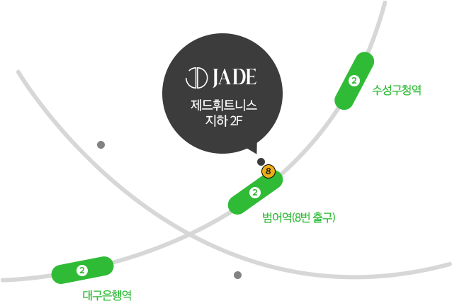 제드토탈휘트니스 찾아오시는 길 대구 지하철 2호선 범어역 8번 출구 앞